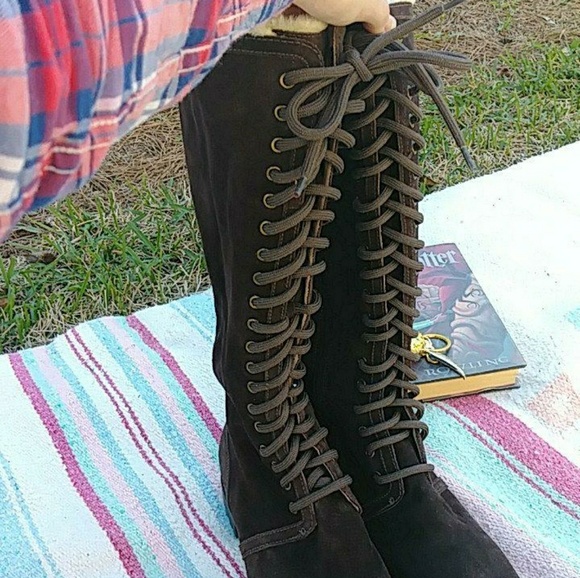 Cole Haan Suede Knee High Boots - Picture 3 of 8